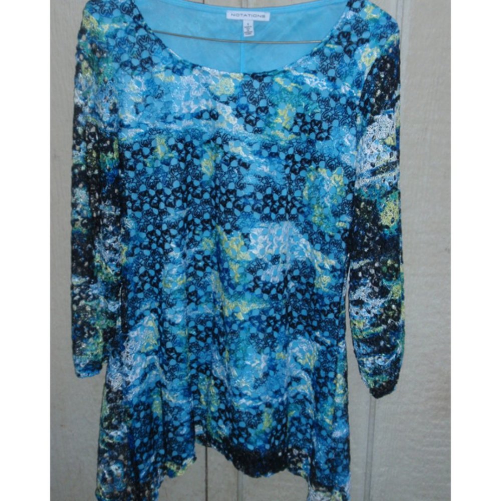 Lacy lined Notations tunic